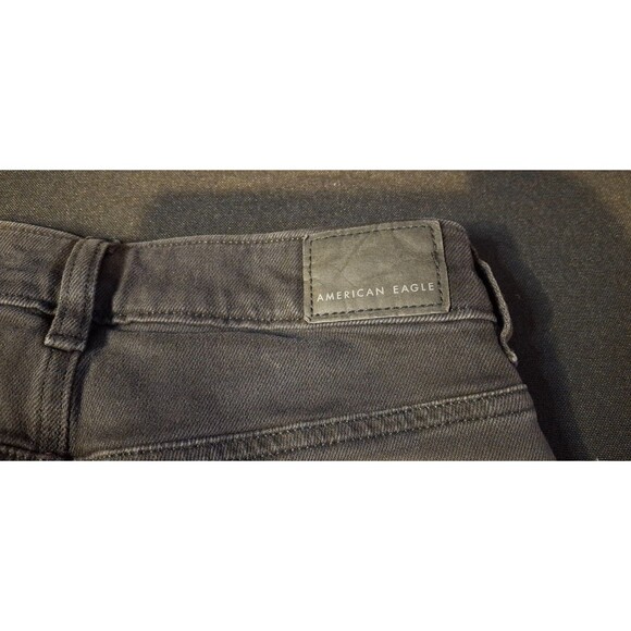 American Eagle Strigid Onyx Black Distressed Ripped Mom Jeans Size 000 23W - Picture 12 of 16